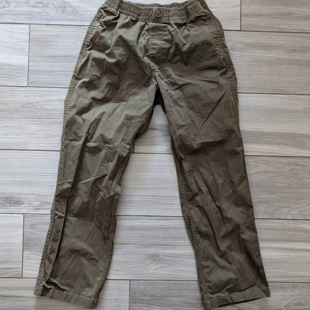 Tentree Curtis Organic Twill Pull On Pants In Uniform Green